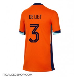 Olanda Matthijs de Ligt #3 Prima Maglia Femmina Europei 2024 Manica Corta